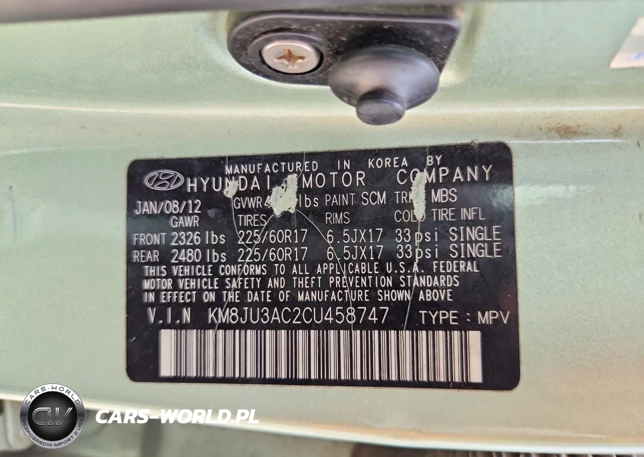 2012 Hyundai Tucson Gls VIN:KM8JU3AC2CU458747 - 13