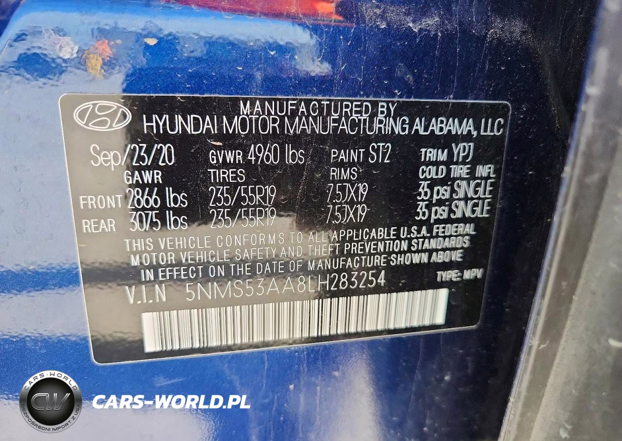 2020 Hyundai Santa Fe Limited 2.0T VIN:5NMS53AA8LH283254 - 13
