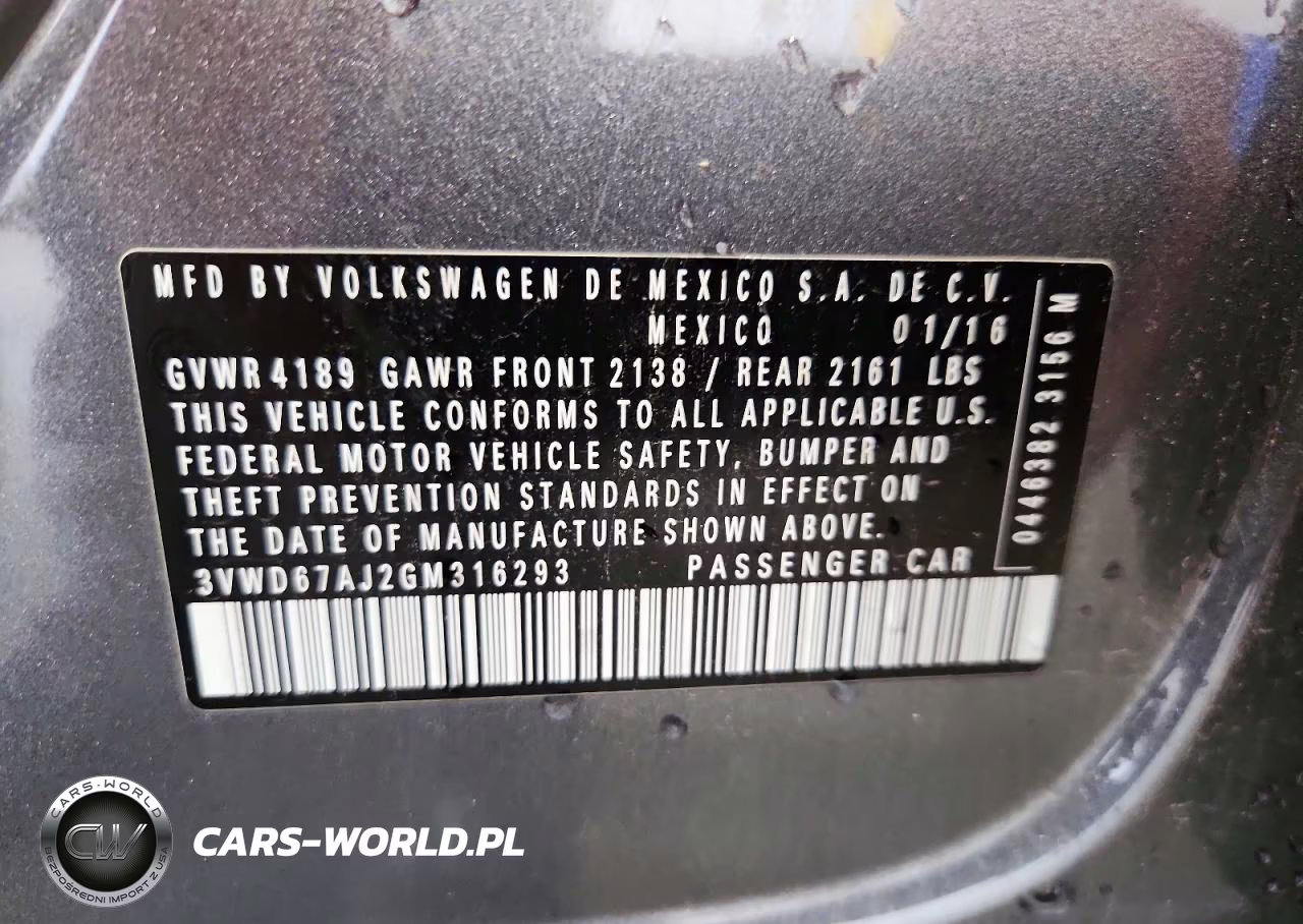 2016 Volkswagen Jetta Se VIN:3VWD67AJ2GM316293 - 12
