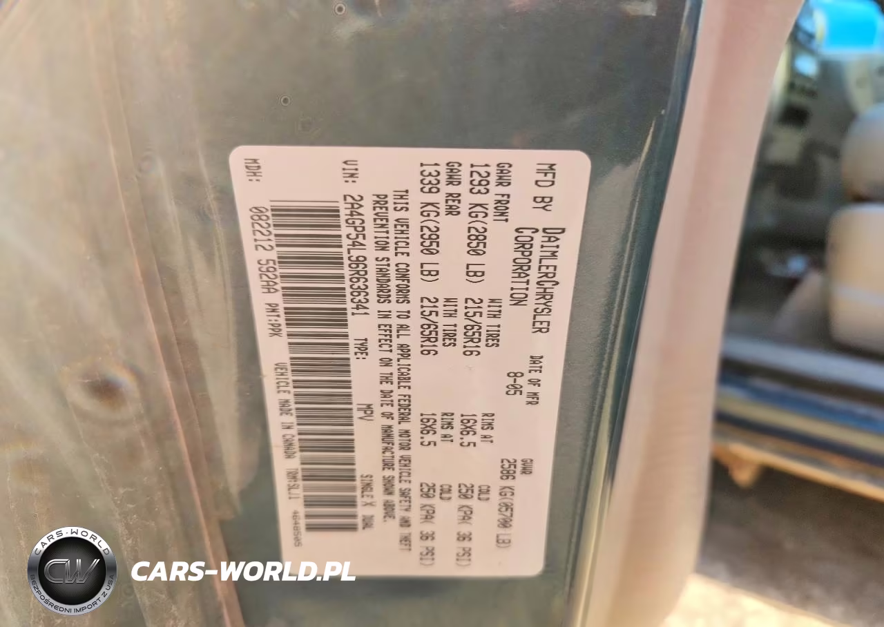 2006 Chrysler Town & Country Touring VIN:2A4GP54L96R636341 - 12