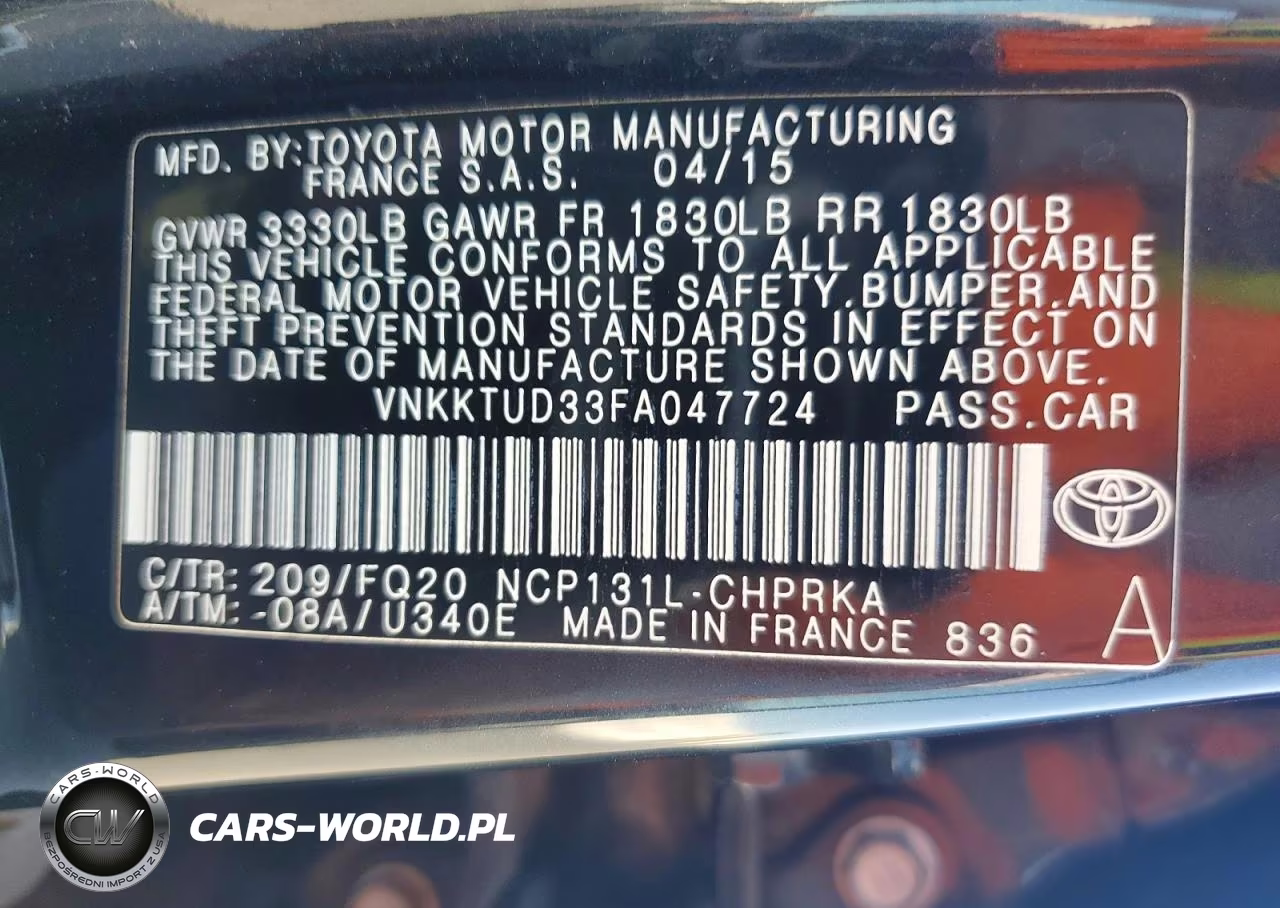 2015 Toyota Yaris 5-Door L VIN:VNKKTUD33FA047724 - 13
