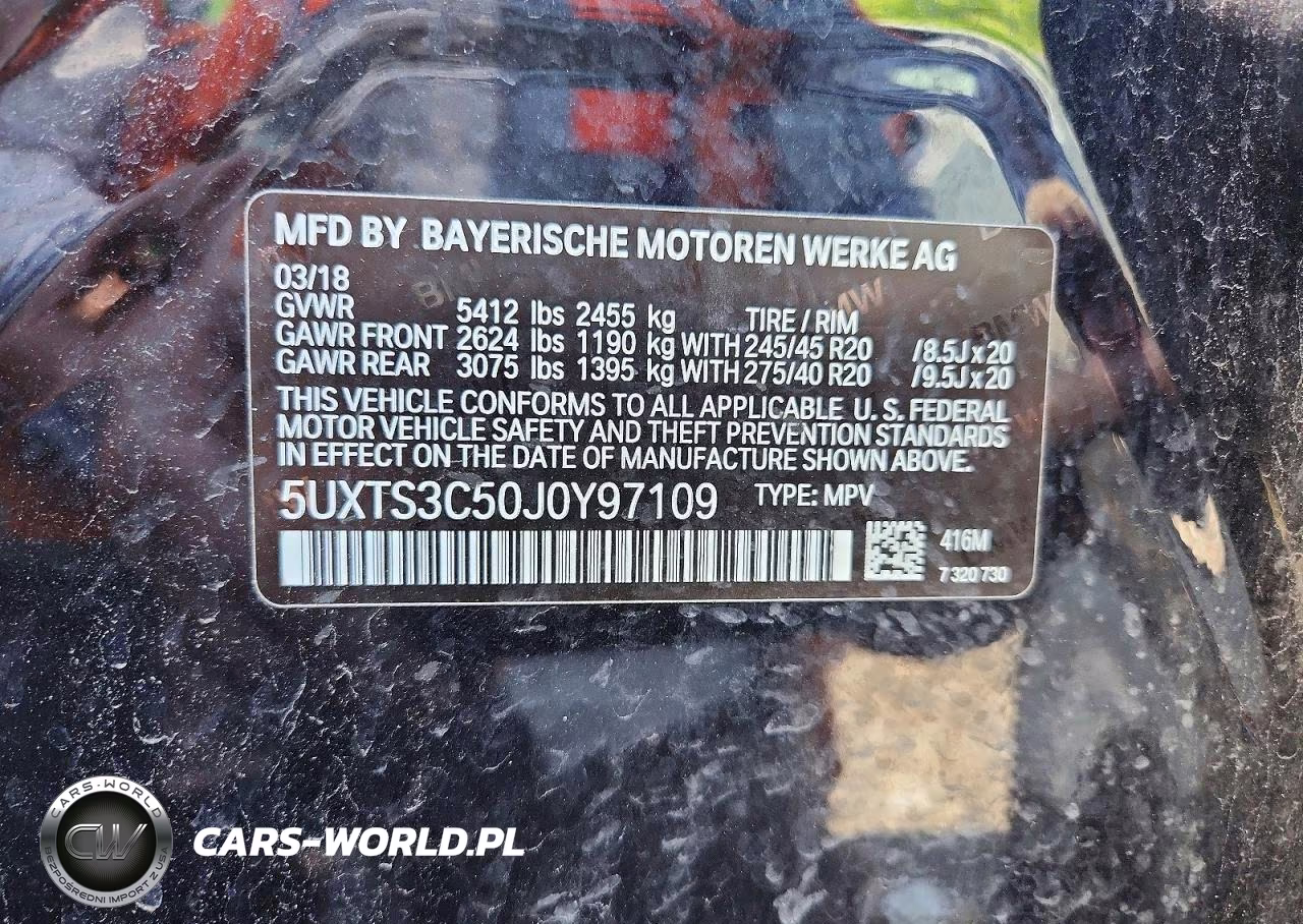 2018 BMW X3 xDrivem40I VIN:5UXTS3C50J0Y97109 - 13