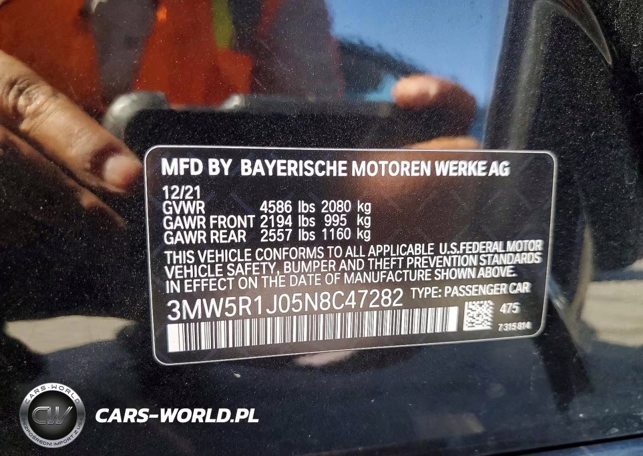 2022 BMW 330I VIN:3MW5R1J05N8C47282 - 12
