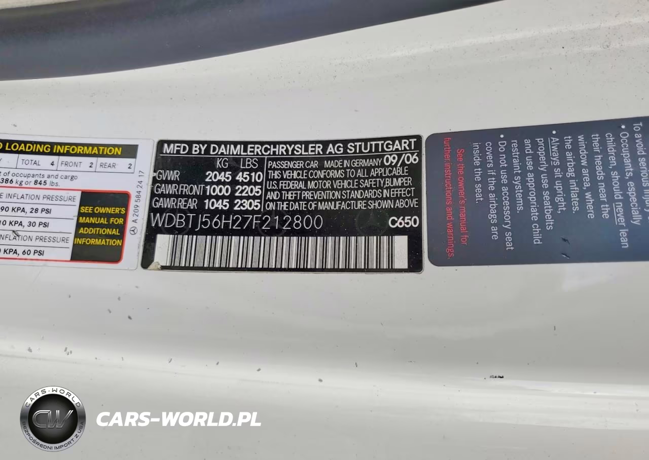 2007 Mercedes-Benz Clk 350 VIN:WDBTJ56H27F212800 - 12