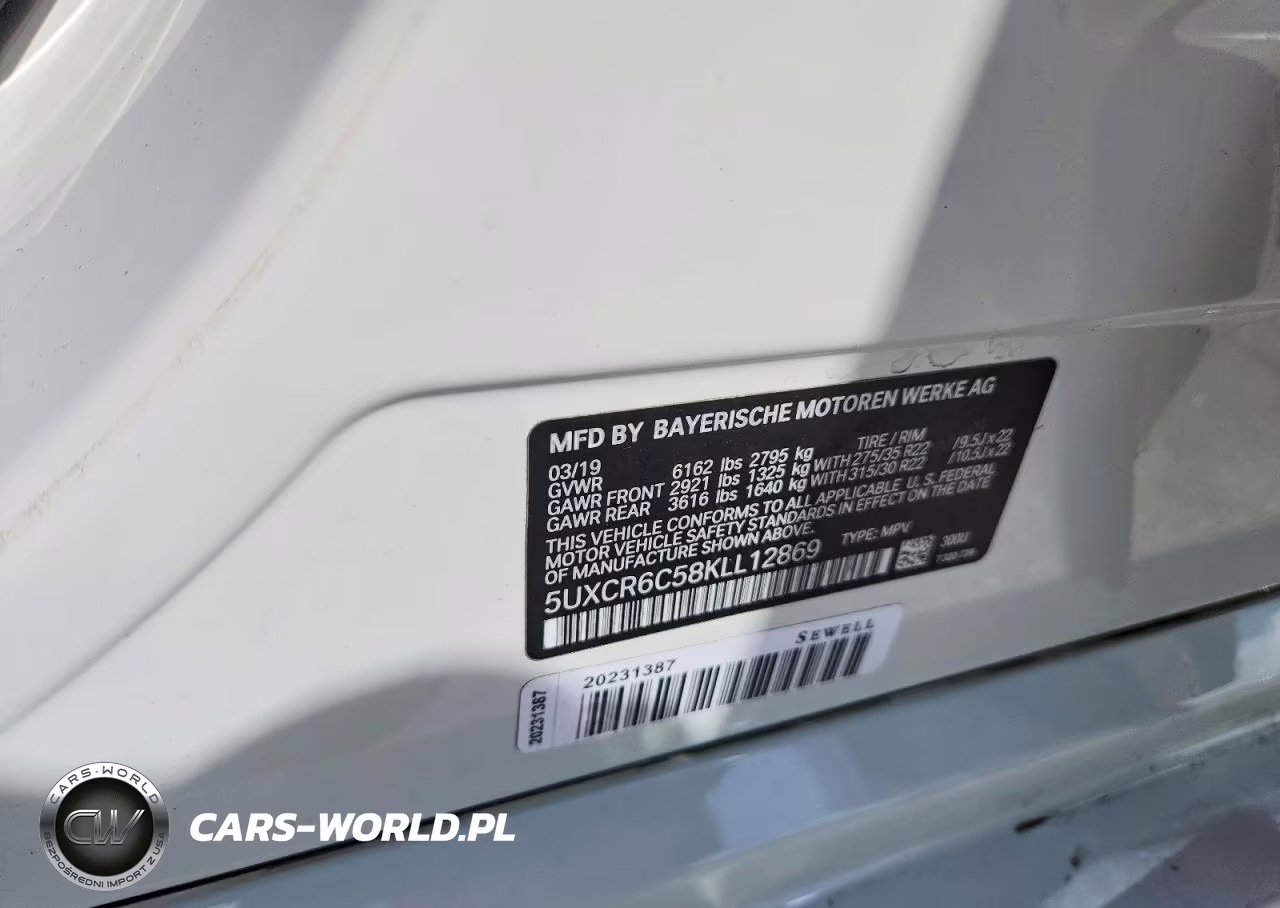 2019 BMW X5 xDrive40I VIN:5UXCR6C58KLL12869 - 12