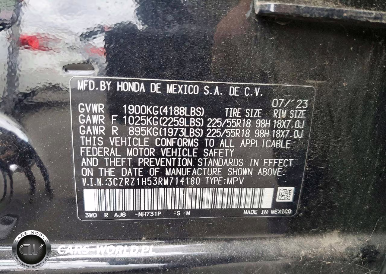 2024 Honda Hr-V Sport VIN:3CZRZ1H53RM714180 - 13