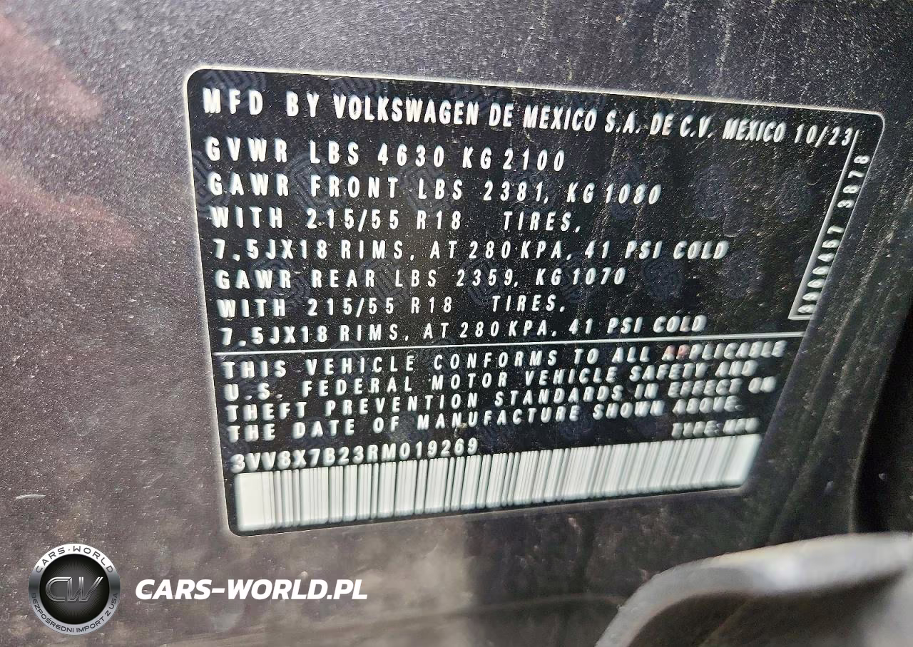 2024 Volkswagen Taos S VIN:3VV8X7B23RM019269 - 13