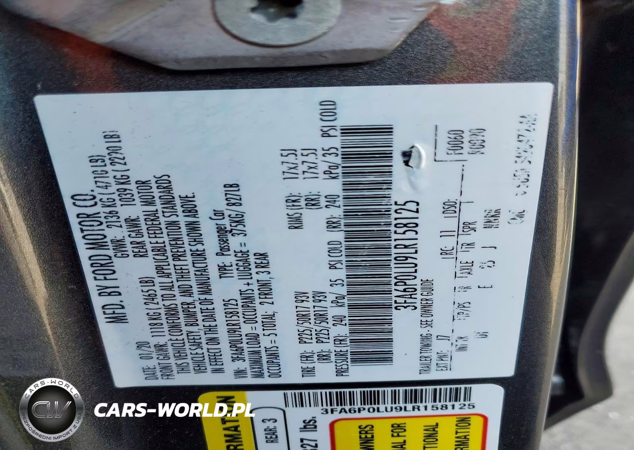 2020 Ford Fusion Se VIN:3FA6P0LU9LR158125 - 12