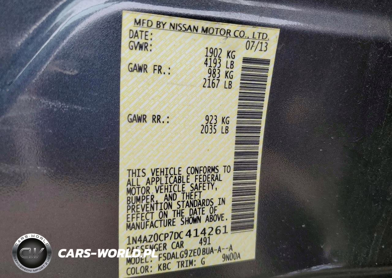 2013 Nissan Leaf S VIN:1N4AZ0CP7DC414261 - 12