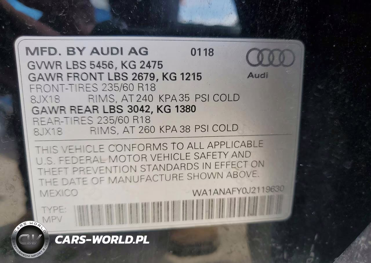 2018 Audi Q5 Premium VIN:WA1ANAFY0J2119630 - 13