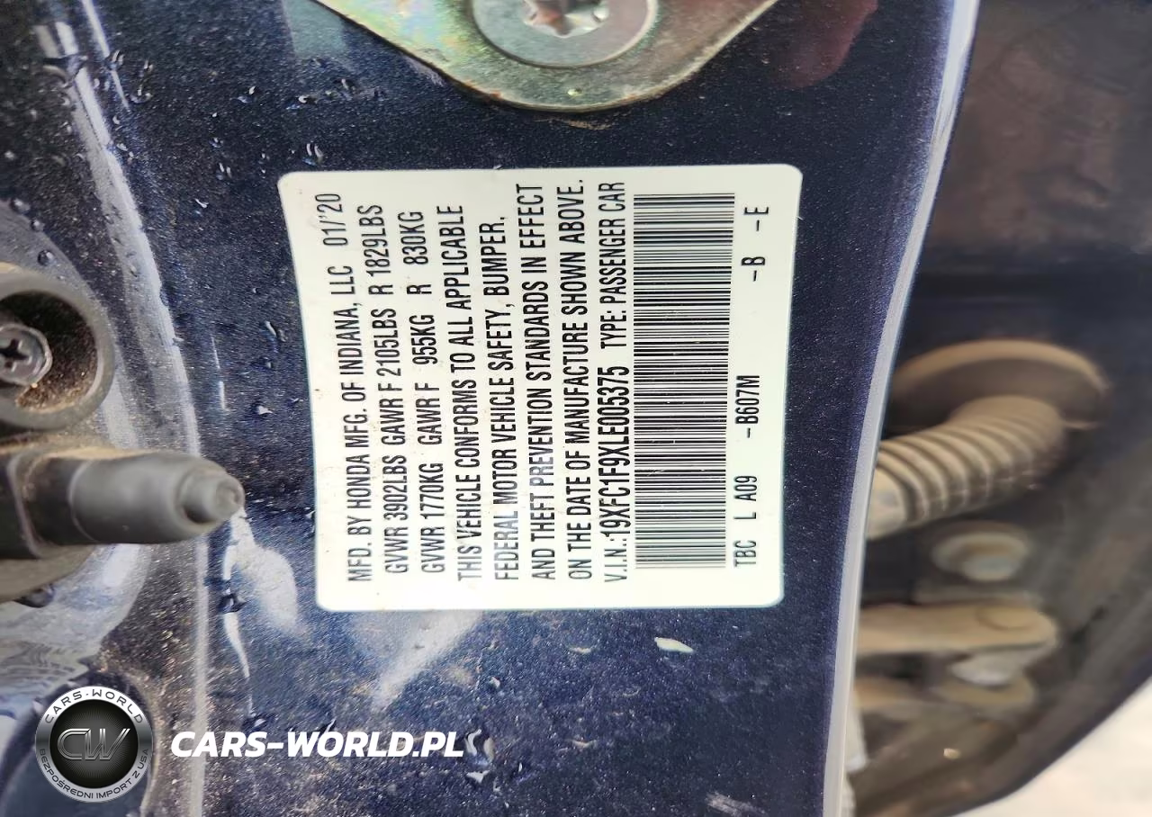 2020 Honda Civic Touring VIN:19XFC1F9XLE005375 - 12