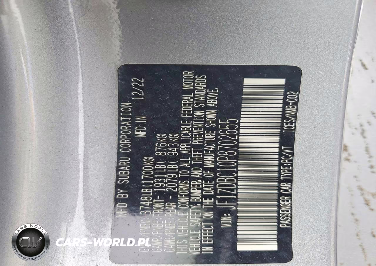 2023 Subaru Brz Premium VIN:JF1ZDBC10P8702655 - 12