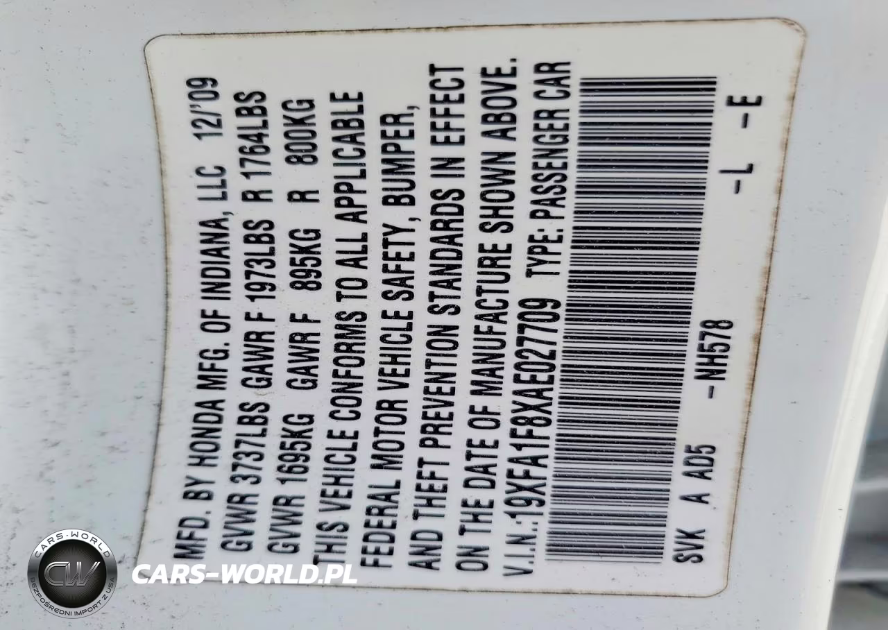 2010 Honda Civic Ex VIN:19XFA1F8XAE027709 - 13