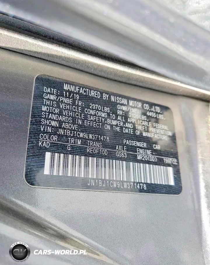 2020 Nissan Rogue Sport S VIN:JN1BJ1CW9LW371478 - 13