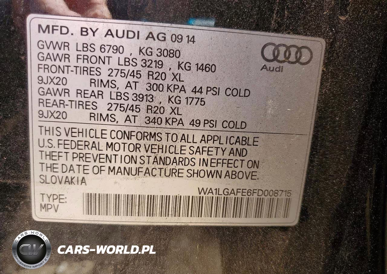 2015 Audi Q7 Premium Plus VIN:WA1LGAFE6FD008715 - 13