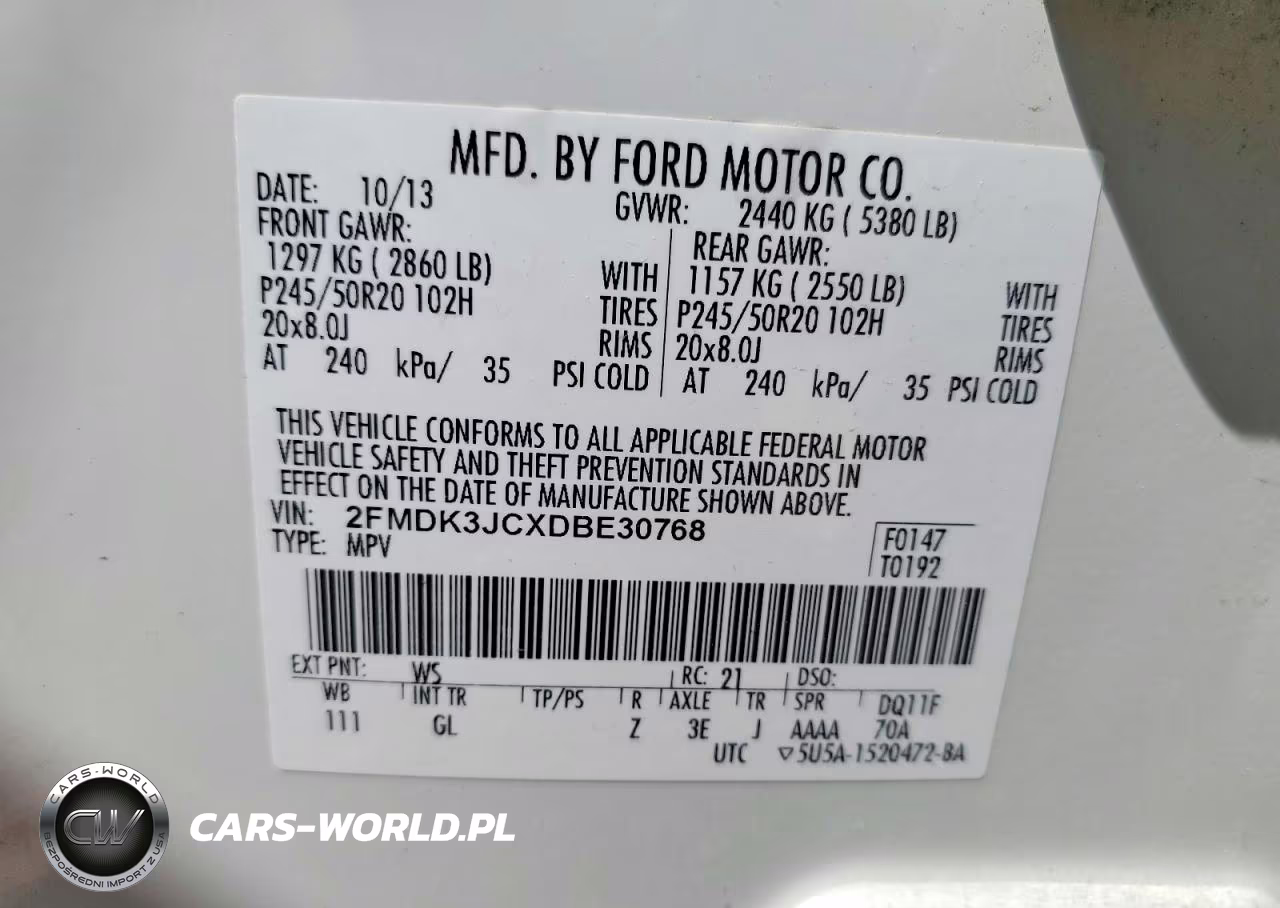 2013 Ford Edge Sel VIN:2FMDK3JCXDBE30768 - 13
