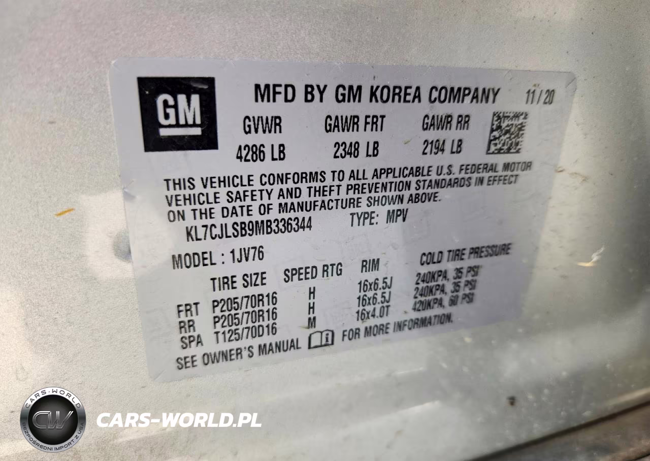 2021 Chevrolet Trax 1Lt VIN:KL7CJLSB9MB336344 - 13