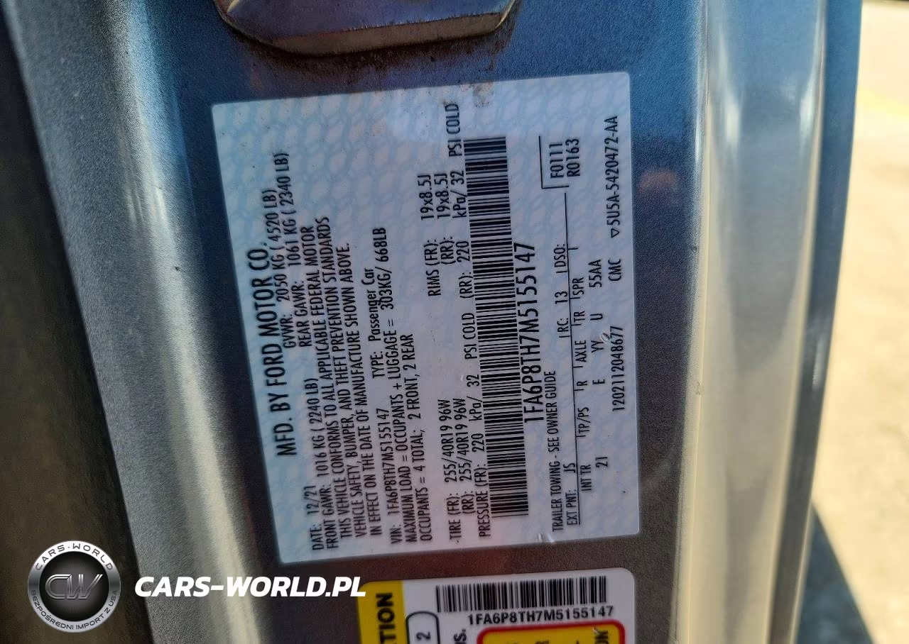 2021 Ford Mustang VIN:1FA6P8TH7M5155147 - 12