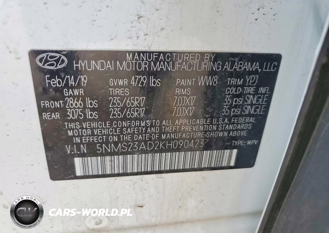 2019 Hyundai Santa Fe Se VIN:5NMS23AD2KH090423 - 12