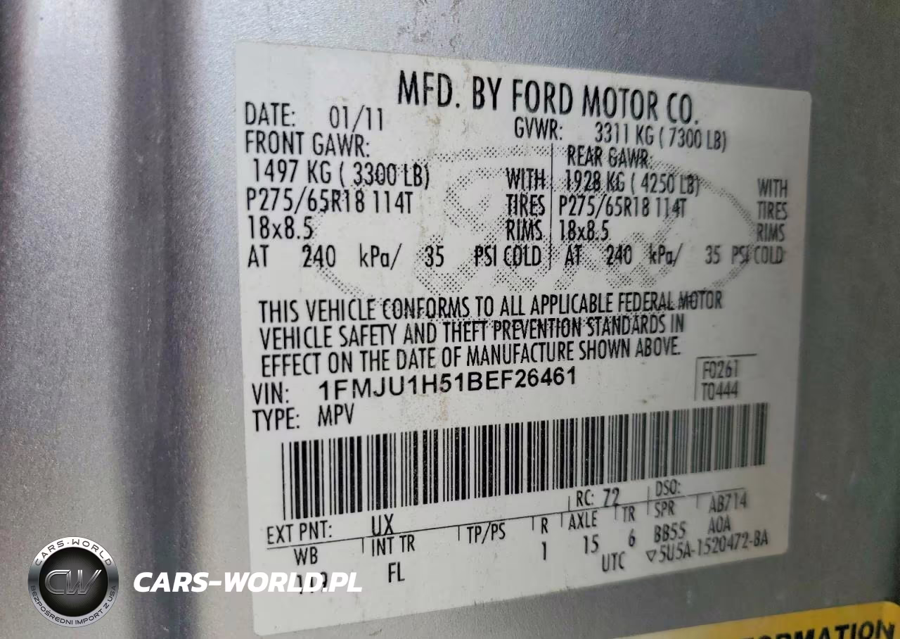 2011 Ford Expedition Xlt VIN:1FMJU1H51BEF26461 - 13
