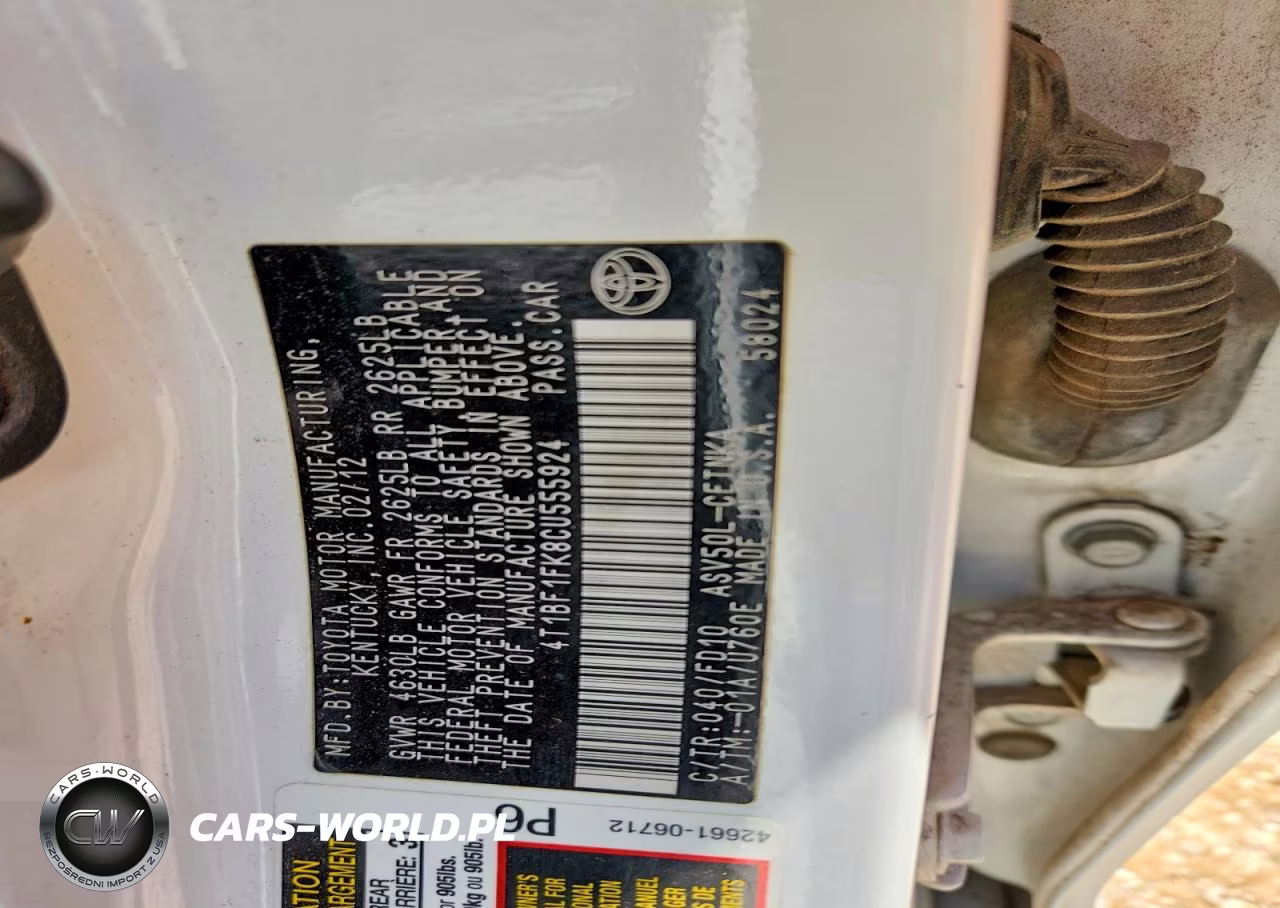 2012 Toyota Camry Le VIN:4T1BF1FK8CU555924 - 12