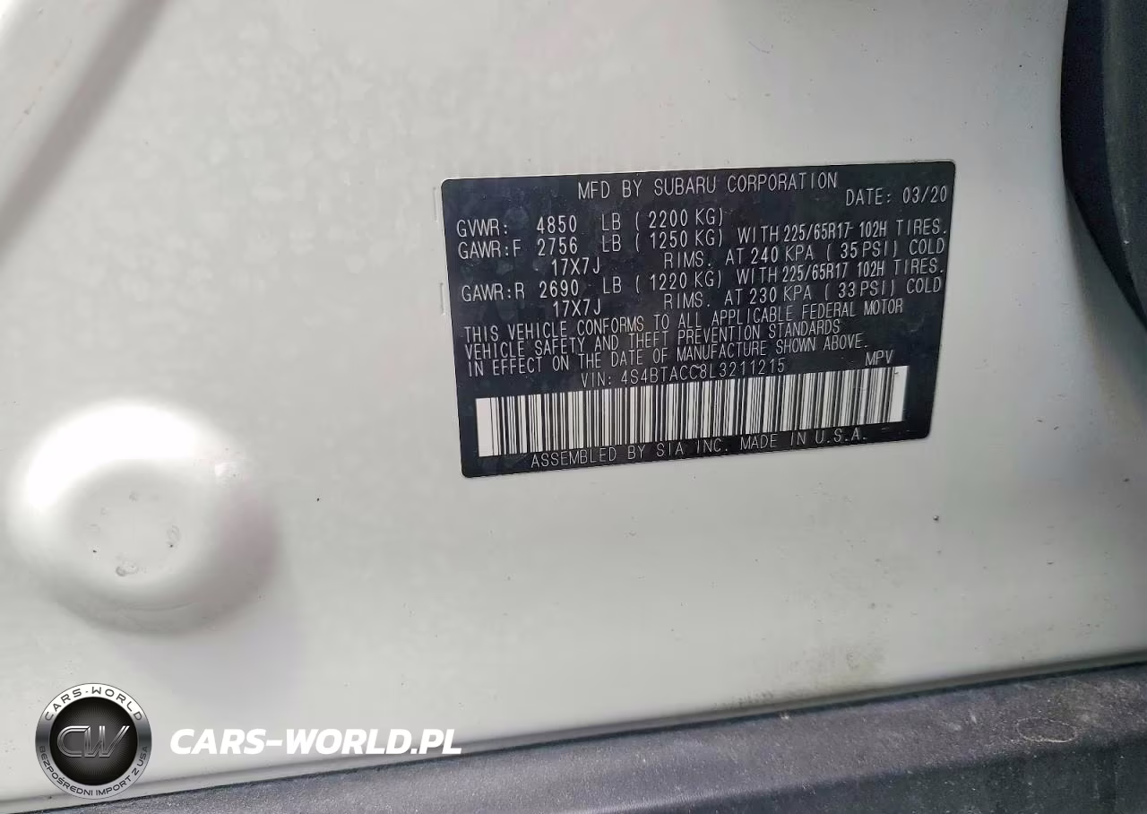2020 Subaru Outback Premium VIN:4S4BTACC8L3211215 - 14