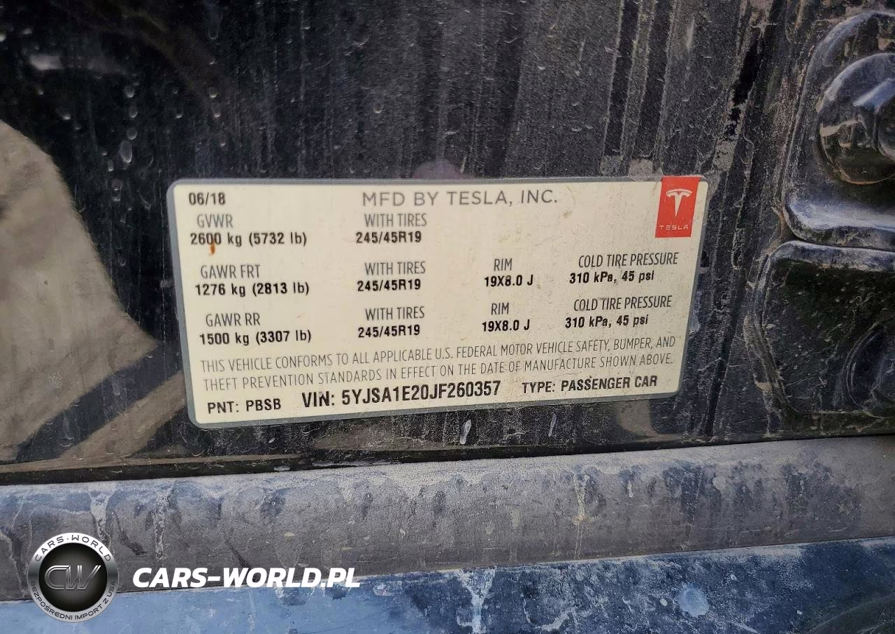 2018 Tesla Model S VIN:5YJSA1E20JF260357 - 12