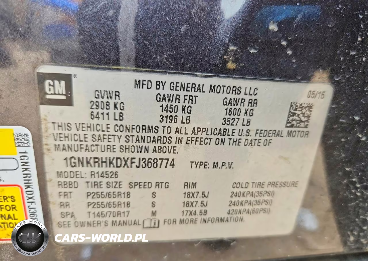2015 Chevrolet Traverse Lt VIN:1GNKRHKDXFJ368774 - 13