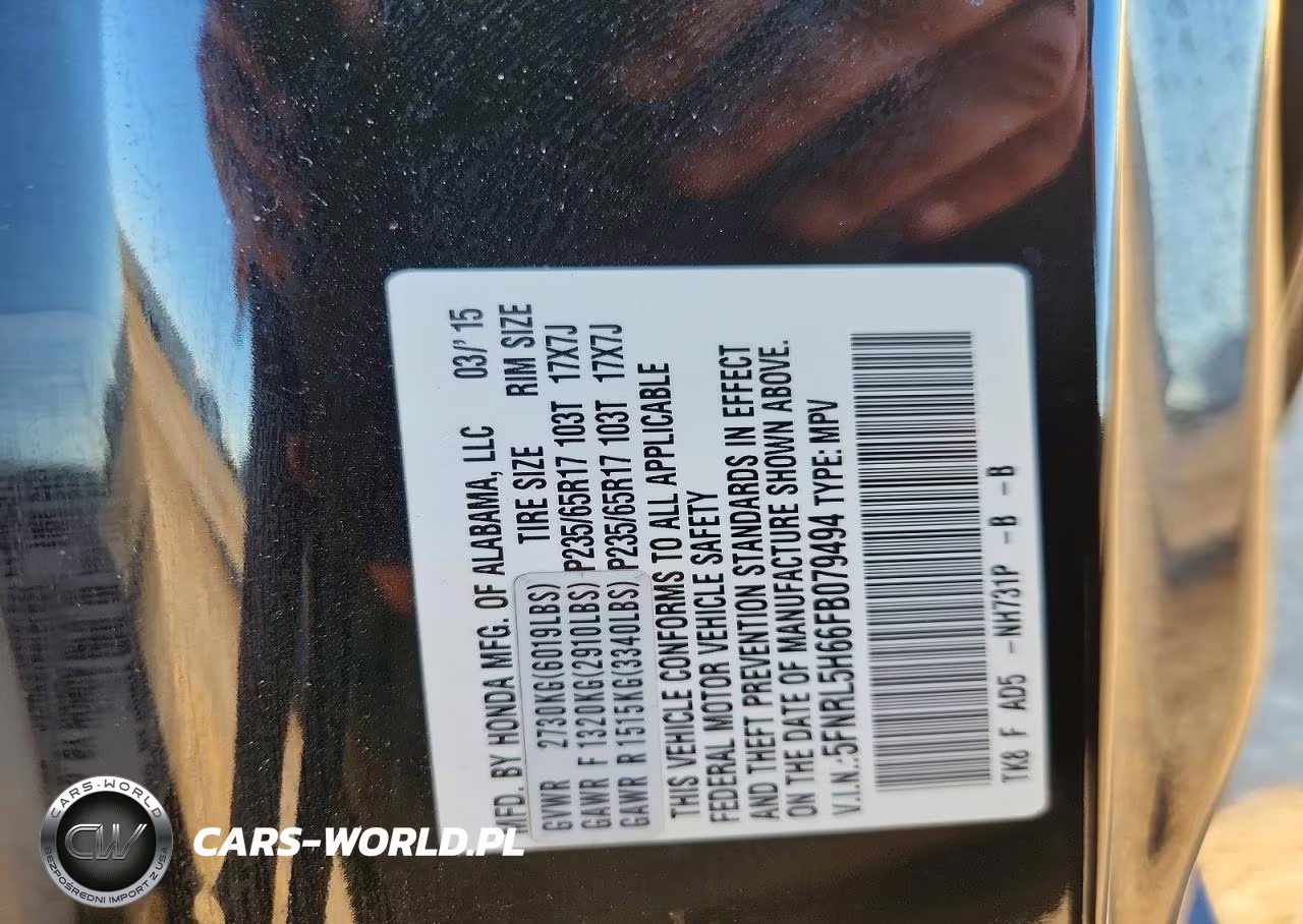 2015 Honda Odyssey Exl VIN:5FNRL5H66FB079494 - 13