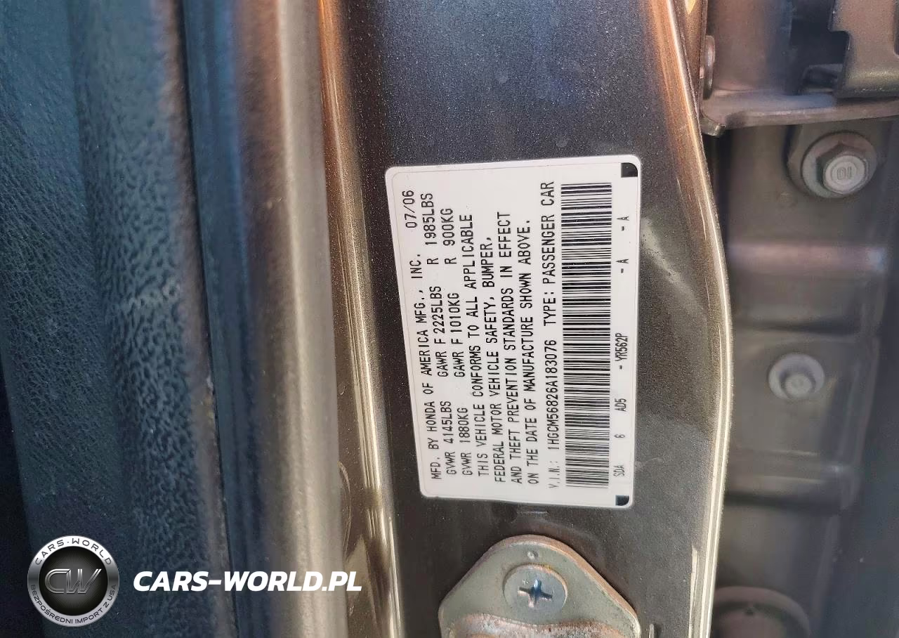 2006 Honda Accord Ex VIN:1HGCM56826A183076 - 12