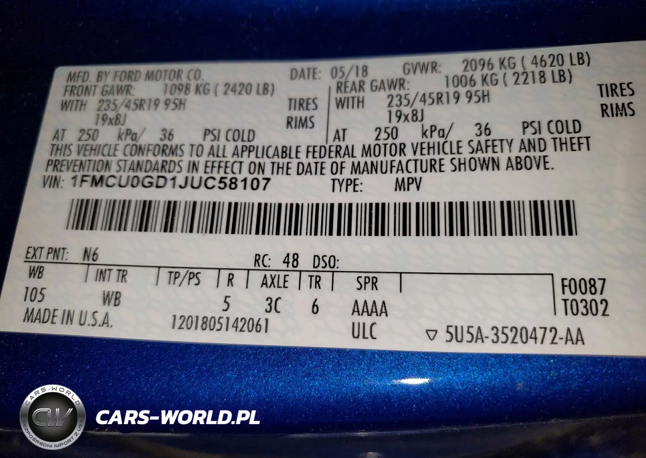 2018 Ford Escape Se VIN:1FMCU0GD1JUC58107 - 13