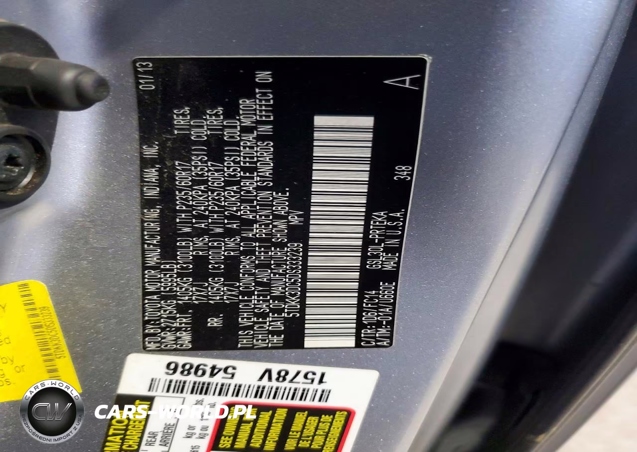 2013 Toyota Sienna Le VIN:5TDKK3DC5DS333239 - 13