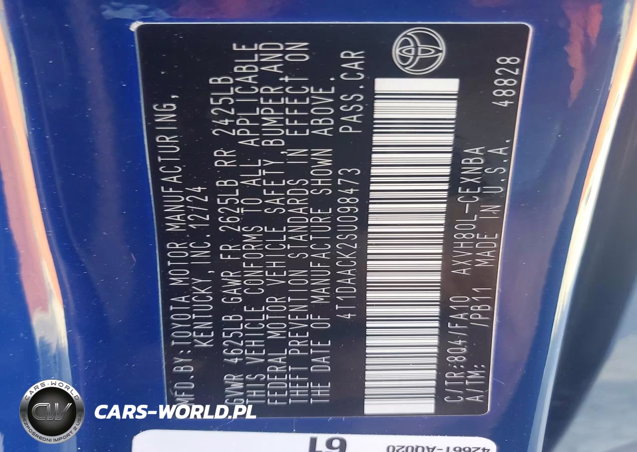 2025 Toyota Camry Le VIN:4T1DAACK2SU098473 - 12