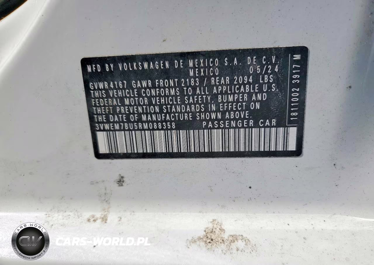 2024 Volkswagen Jetta Se VIN:3VWEM7BU5RM088358 - 12