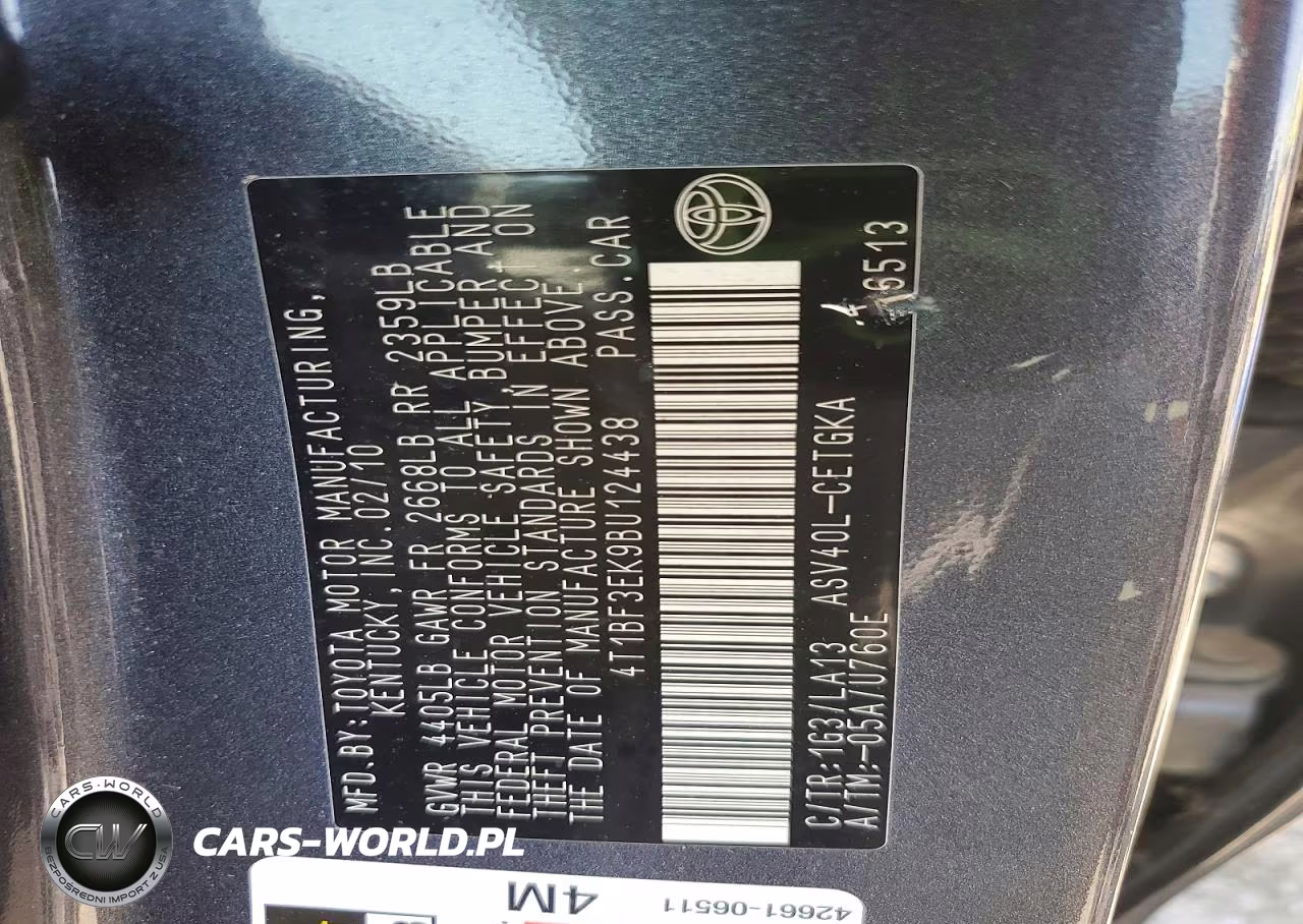 2011 Toyota Camry Xle VIN:4T1BF3EK9BU124438 - 12