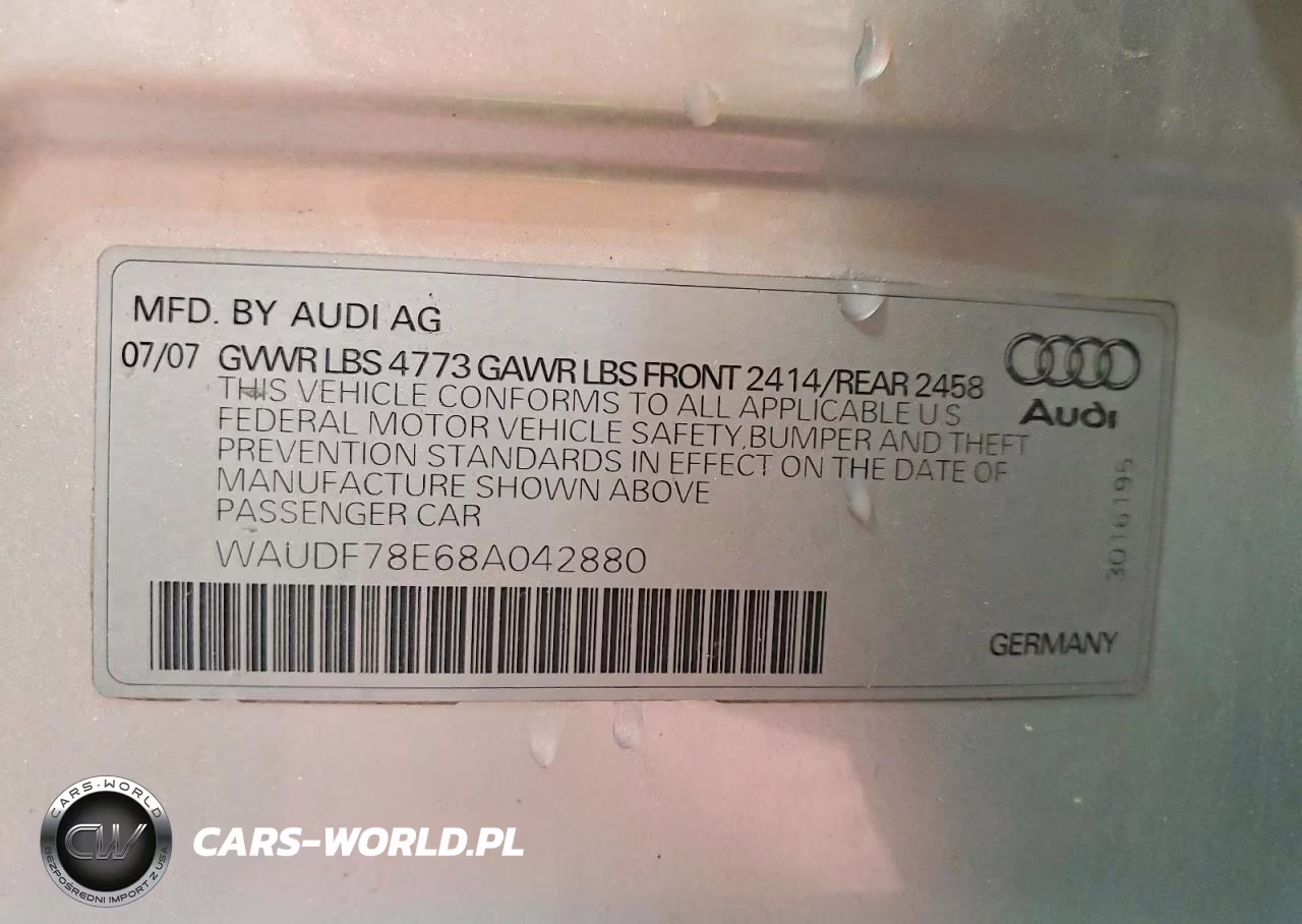 2008 Audi A4 2.0T Quattro VIN:WAUDF78E68A042880 - 12
