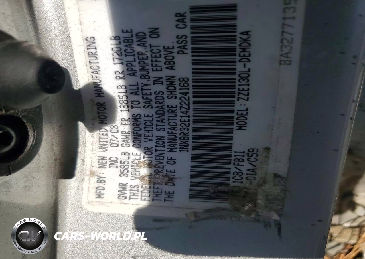 2004 Toyota Corolla Ce VIN:1NXBR32E14Z224168 - 12