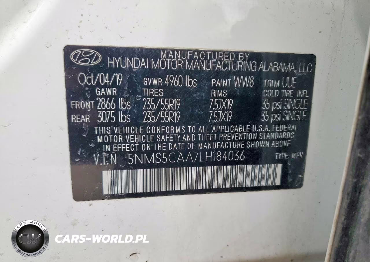 2020 Hyundai Santa Fe Limited 2.0T VIN:5NMS5CAA7LH184036 - 13