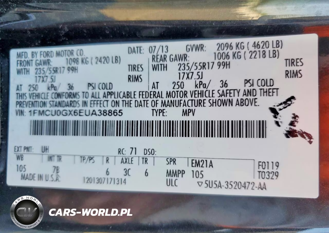 2014 Ford Escape Se VIN:1FMCU0GX6EUA38865 - 14