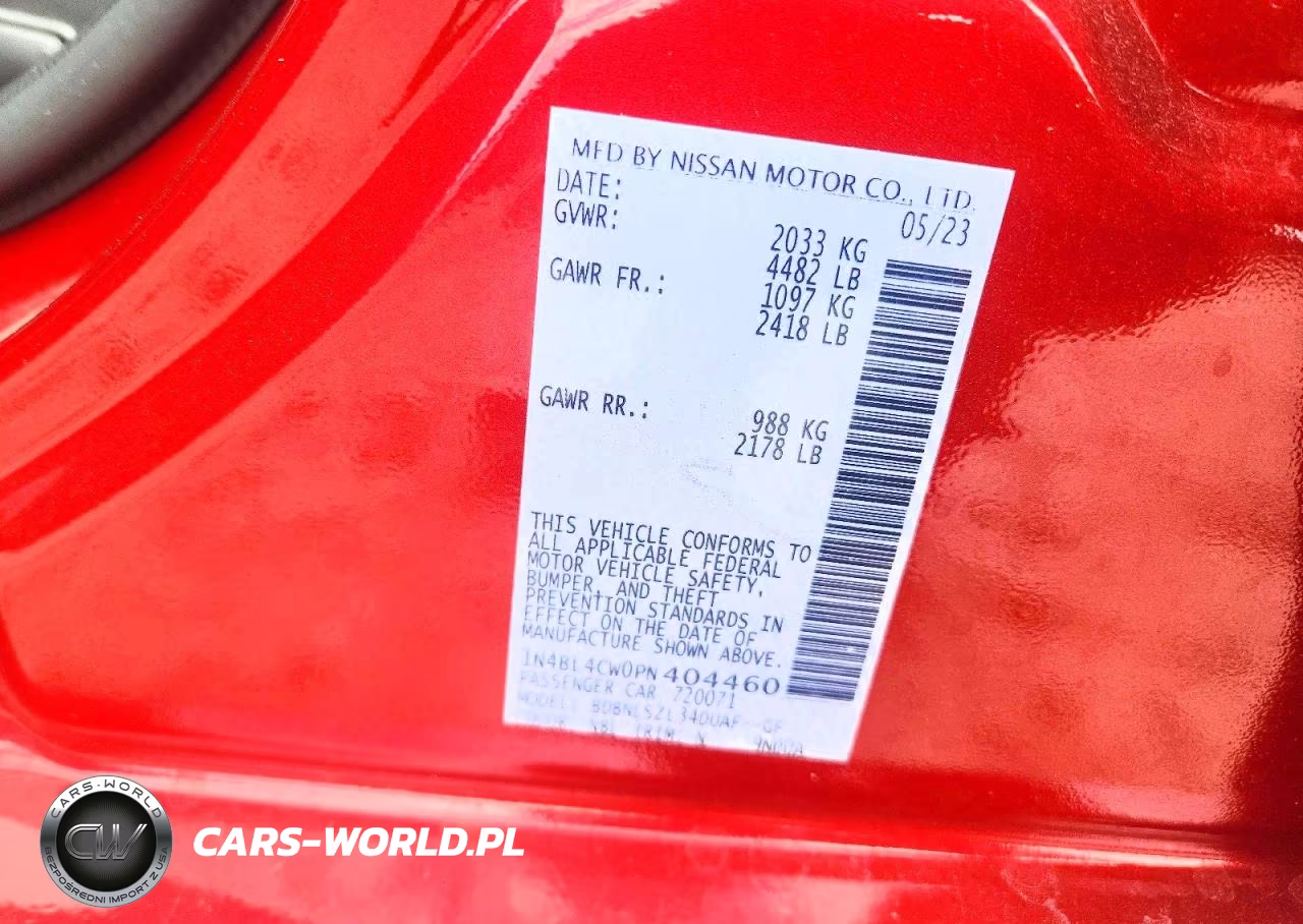 2023 Nissan Altima Sr VIN:1N4BL4CW0PN404460 - 12