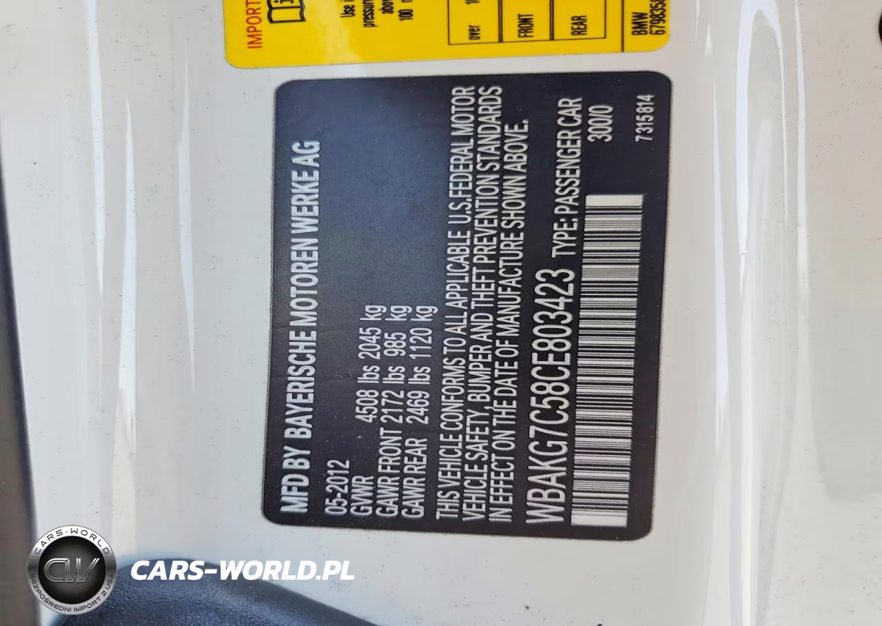 2012 BMW 335 I VIN:WBAKG7C58CE803423 - 12