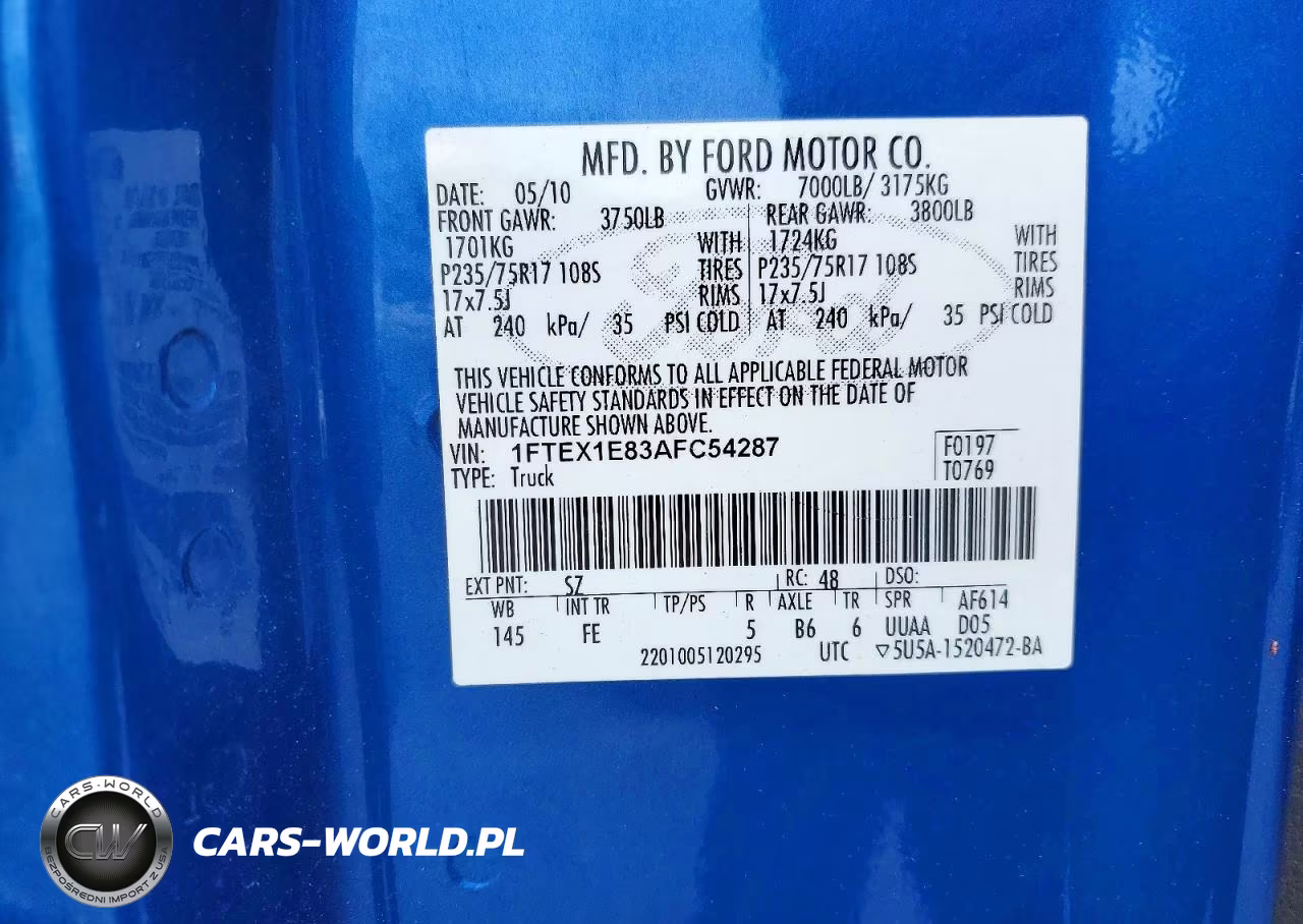 2010 Ford F150 Super Cab VIN:1FTEX1E83AFC54287 - 12