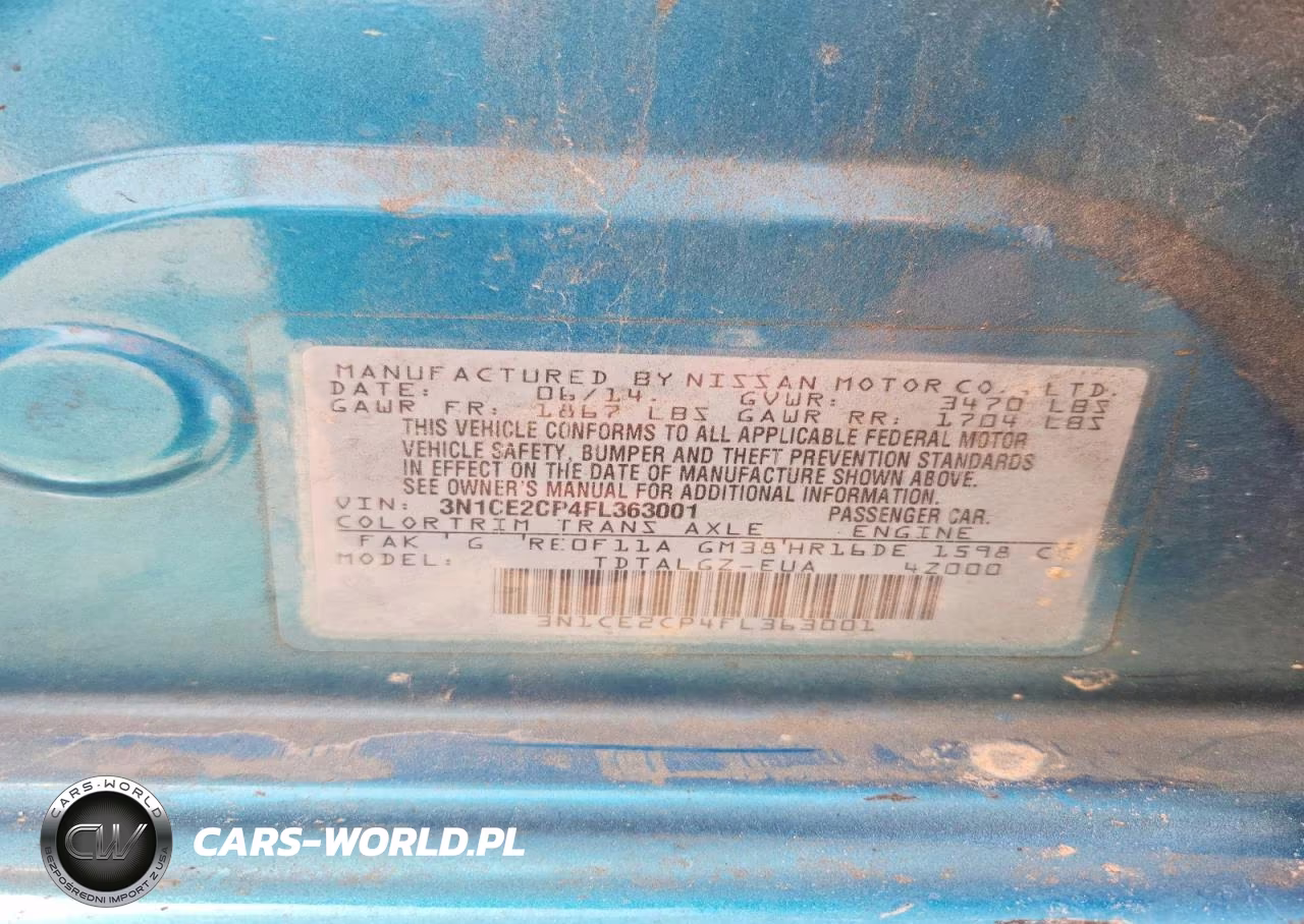 2015 Nissan Versa Note Sr VIN:3N1CE2CP4FL363001 - 12