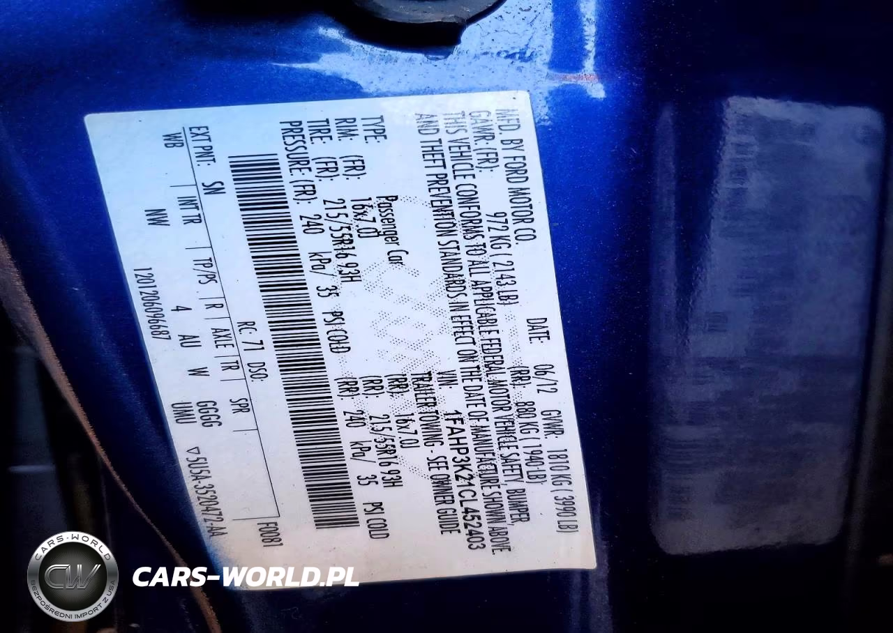2012 Ford Focus Se VIN:1FAHP3K21CL452403 - 12