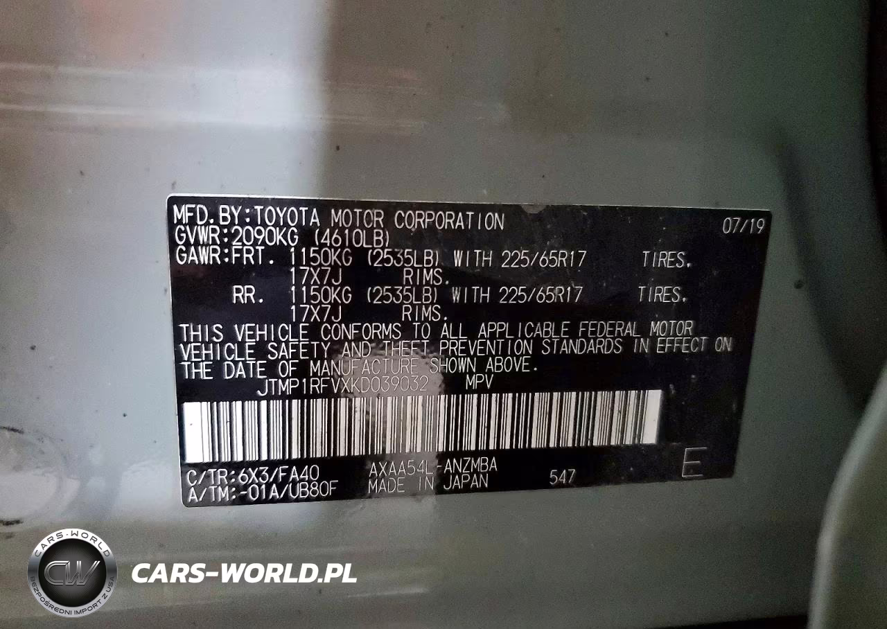 2019 Toyota Rav4 Xle VIN:JTMP1RFVXKD039032 - 14