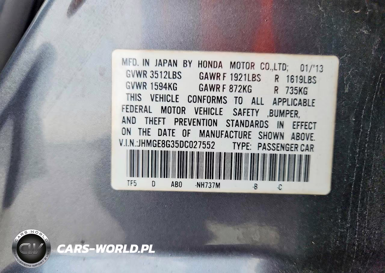 2013 Honda Fit VIN:JHMGE8G35DC027552 - 12