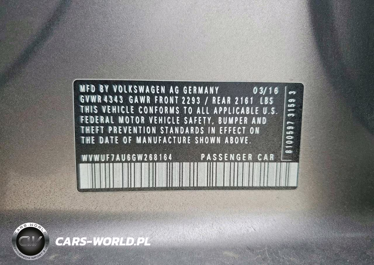 2016 Volkswagen Golf R VIN:WVWUF7AU6GW268164 - 12