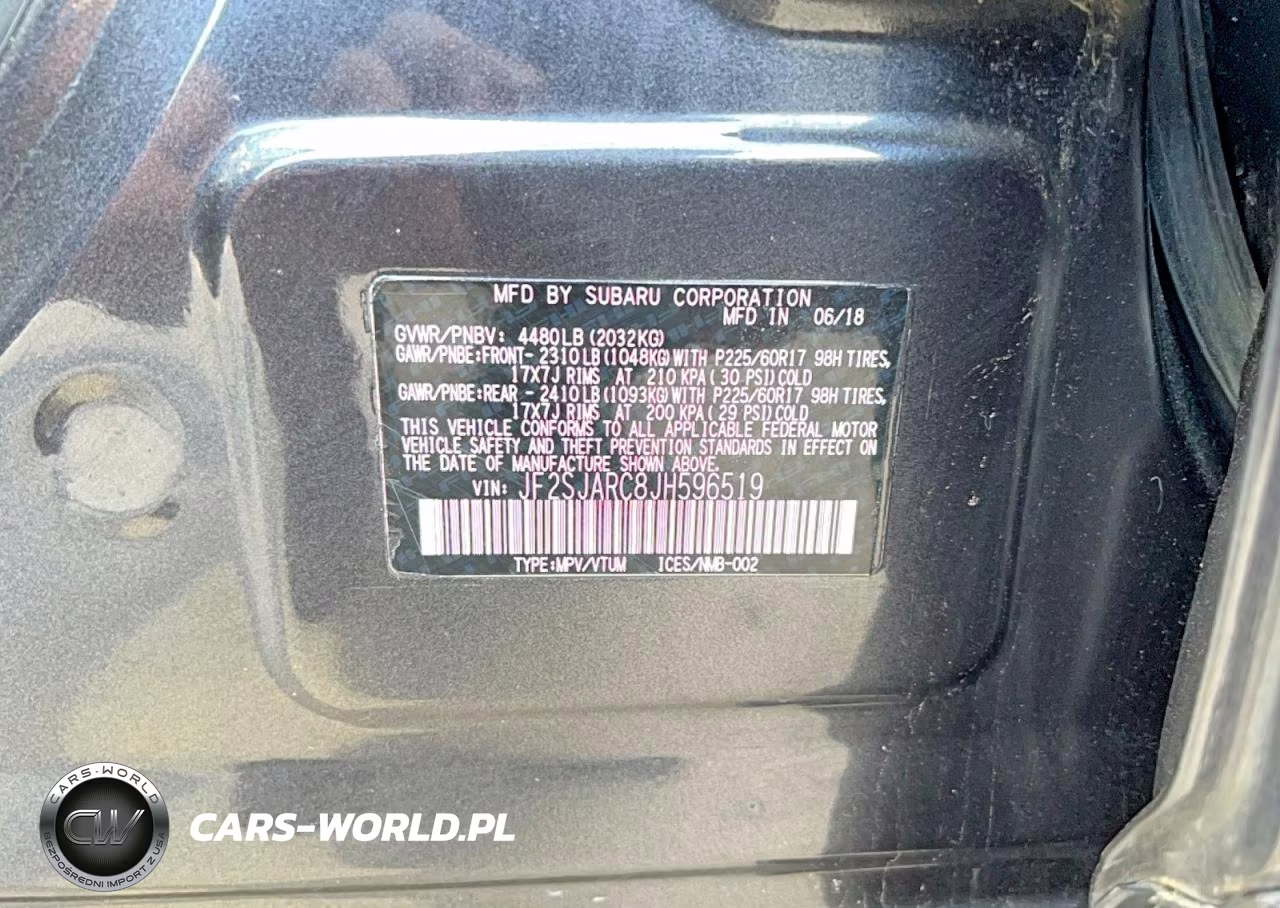 2018 Subaru Forester 2.5I Limited VIN:JF2SJARC8JH596519 - 10
