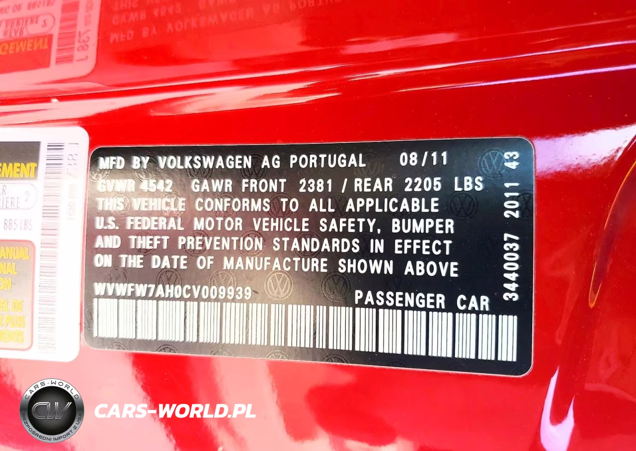 2012 Volkswagen Eos Lux VIN:WVWFW7AH0CV009939 - 12