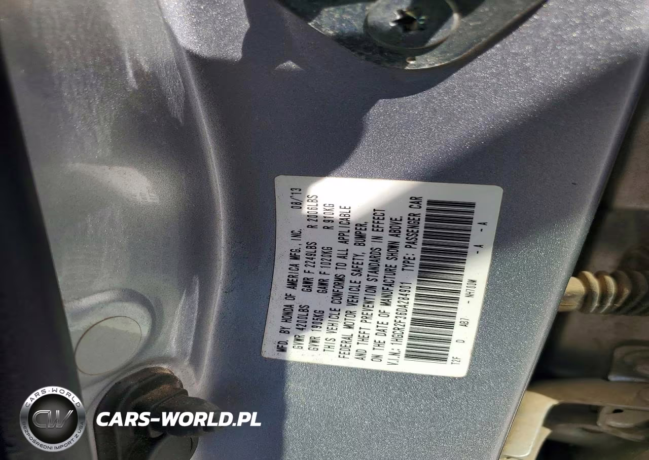 2013 Honda Accord Lx VIN:1HGCR2F36DA284901 - 12